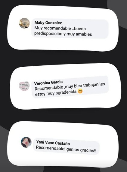 Reseñas de clientes de Fletes K-Rupa en Instagram - buena predisposición